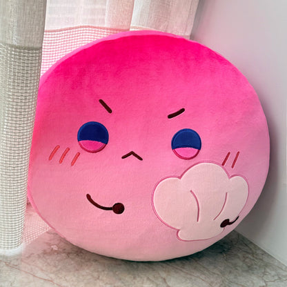 Love and Deepspace 15.75 inch emotion plush pillow pink angry face biting a fist