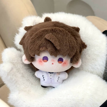 Love and Deepspace Printed plush doll brown hair sitting on white fur