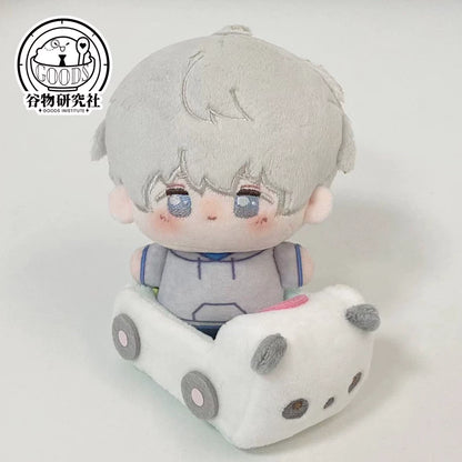 Love and Deepspace Xavier starfish plush doll sitting on a white toy car