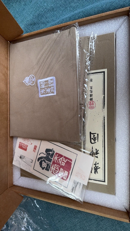 Black Myth Wukong Ying Shen Tu wrapped book and paper extras in shipping box