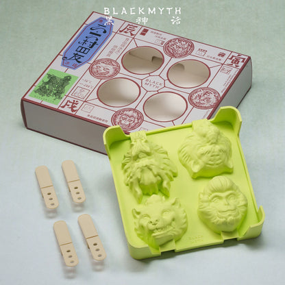 Black Myth Wukong Liuliucun Four Friends Characters Ice Cube Tray Food Grade Silicone Ice Tray Baking Steaming Multi-purpose Food Mold