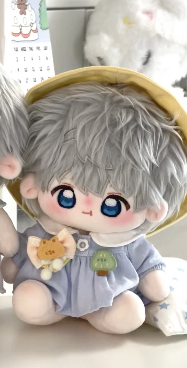Love and Deepspace 7.87 inch Xavier plush doll sitting in blue outfit