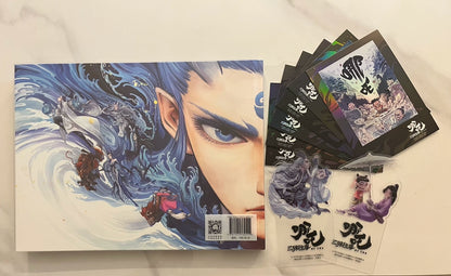 Ne Zha art book set blue character back cover and cards