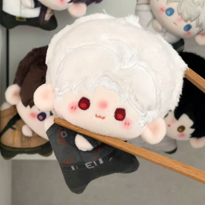 Love and Deepspace Magnetic Bean plush doll white hair red eyes lying on stick