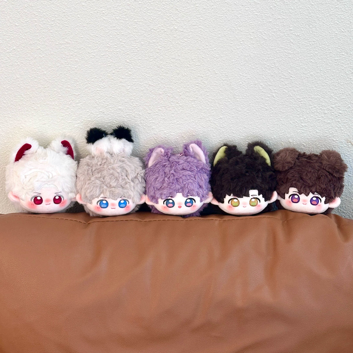 Love and Deepspace tail bun plush dolls five colorways in a row