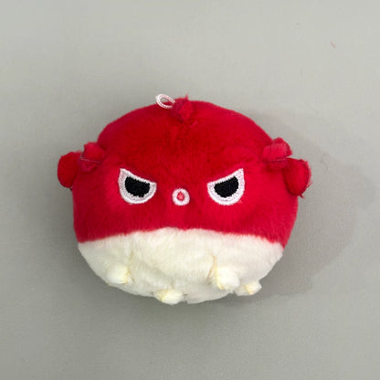 Love and Deepspace Four Mascot Series plush charm red puffer fish angled view