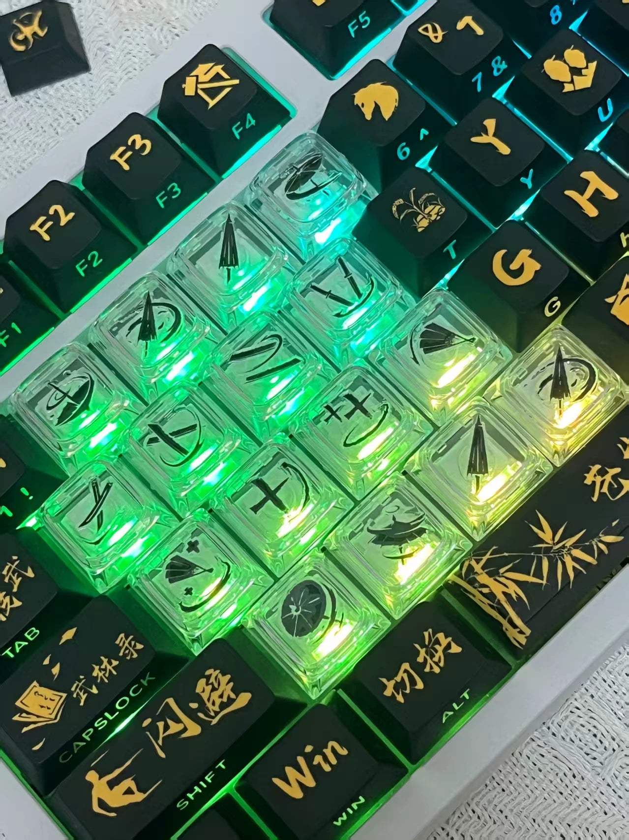 键设橘燕云十六声武学技无名九重九剑PC透明键帽
