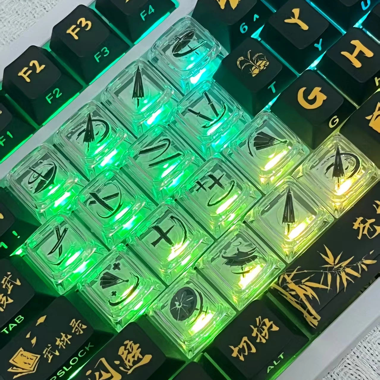 键设橘燕云十六声武学技无名九重九剑PC透明键帽