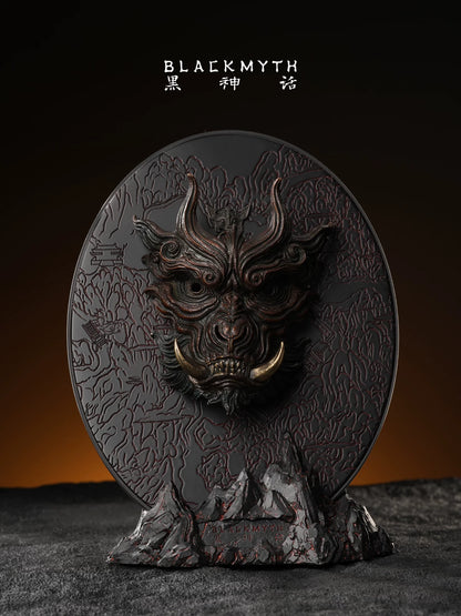 Black Myth: Wukong Bronze Monkey Mask half-scale collectible front view on round backplate
