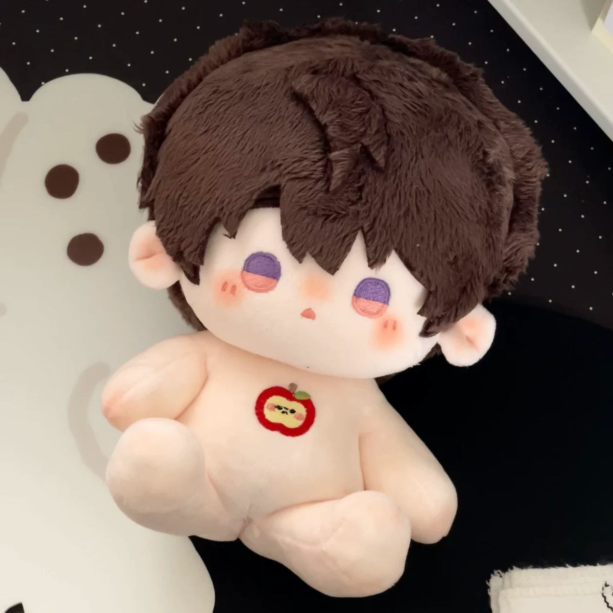 Love and Deepspace Hairpiece Skeleton plush doll brown hair nude body sitting