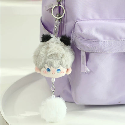 Love and Deepspace Pom-Pom plush charm gray hair with pom-pom hanging on bag