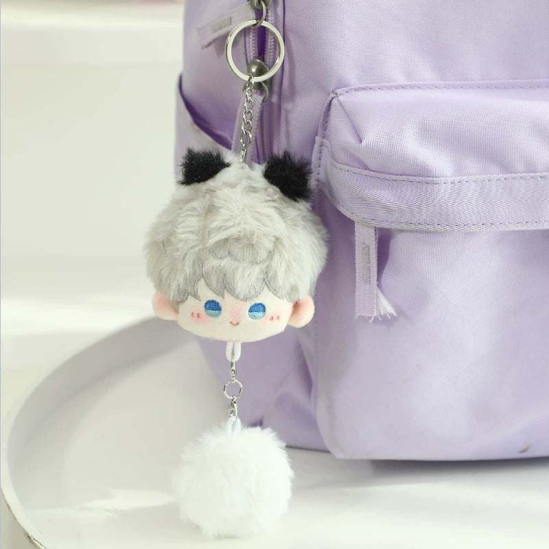 Love and Deepspace Pom-Pom plush charm gray hair with pom-pom hanging on bag