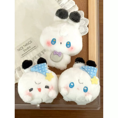 Love and Deepspace 3.15 inch animal plush charms white bunny and orange tiger designs in display case