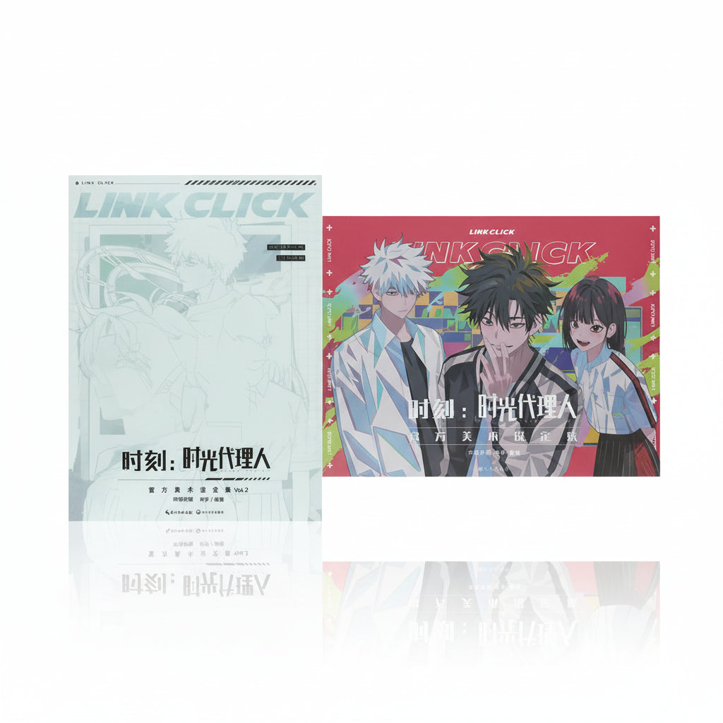 Link Click animation art books two volume covers shown together