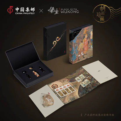 Philatelic accordion-fold stamp presentation