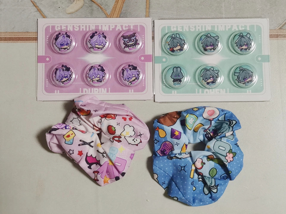 Genshin Impact Fan-Made Character Hair Scrunchie Collection