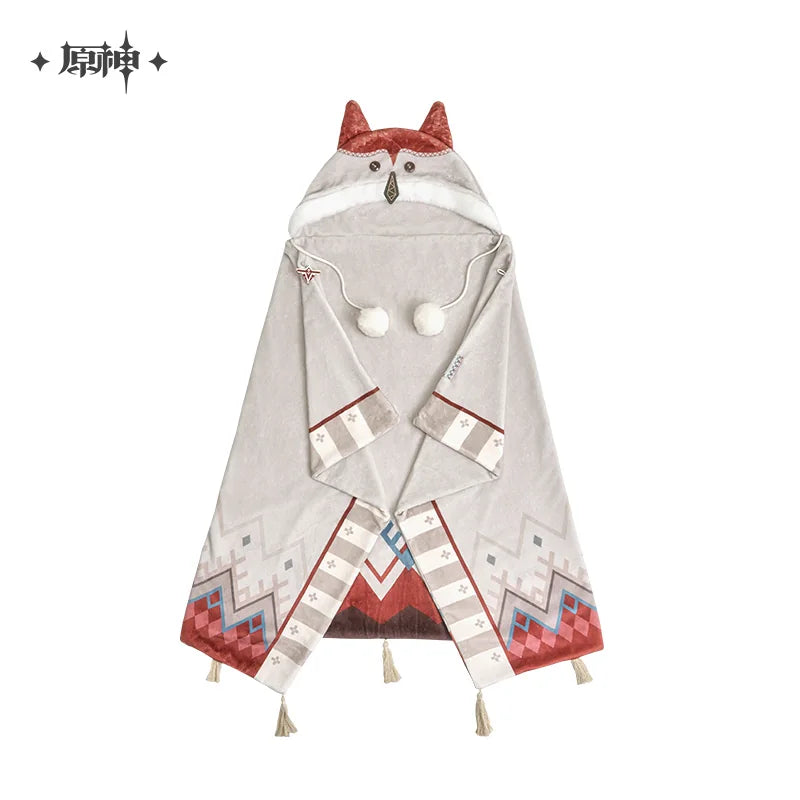 Official Genshin Impact Alyosha Themed Hooded Shawl Blanket & Knitted Gloves