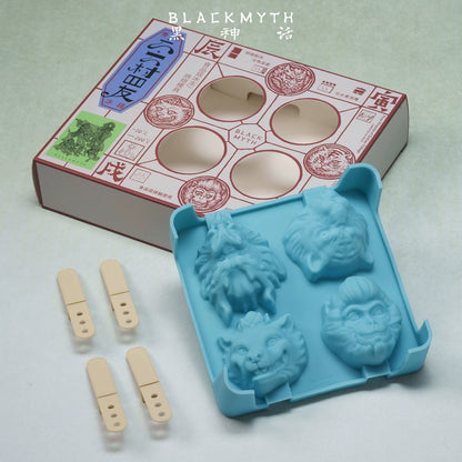 Black Myth Wukong Liuliucun Four Friends Characters Ice Cube Tray Food Grade Silicone Ice Tray Baking Steaming Multi-purpose Food Mold