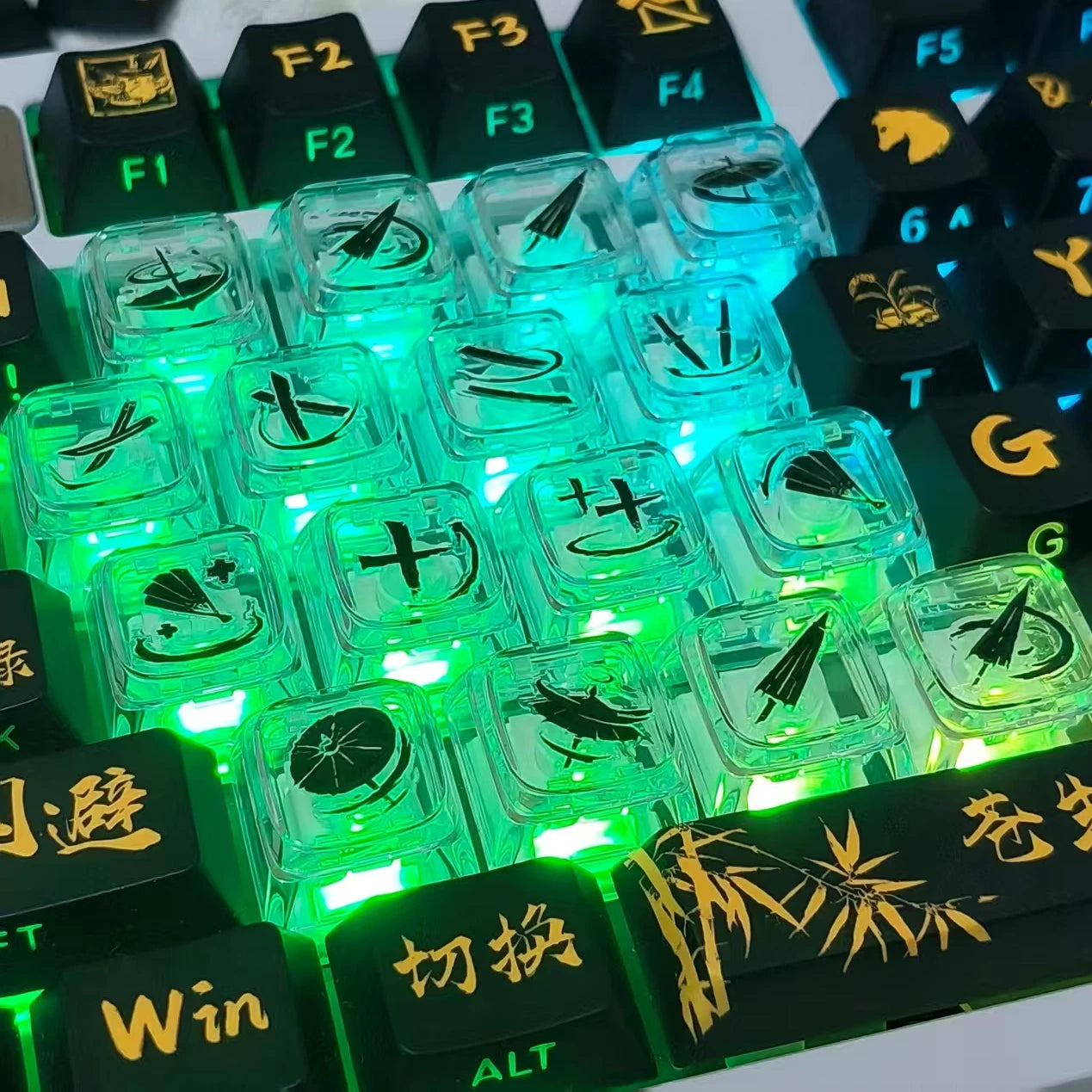 键设橘燕云十六声武学技无名九重九剑PC透明键帽