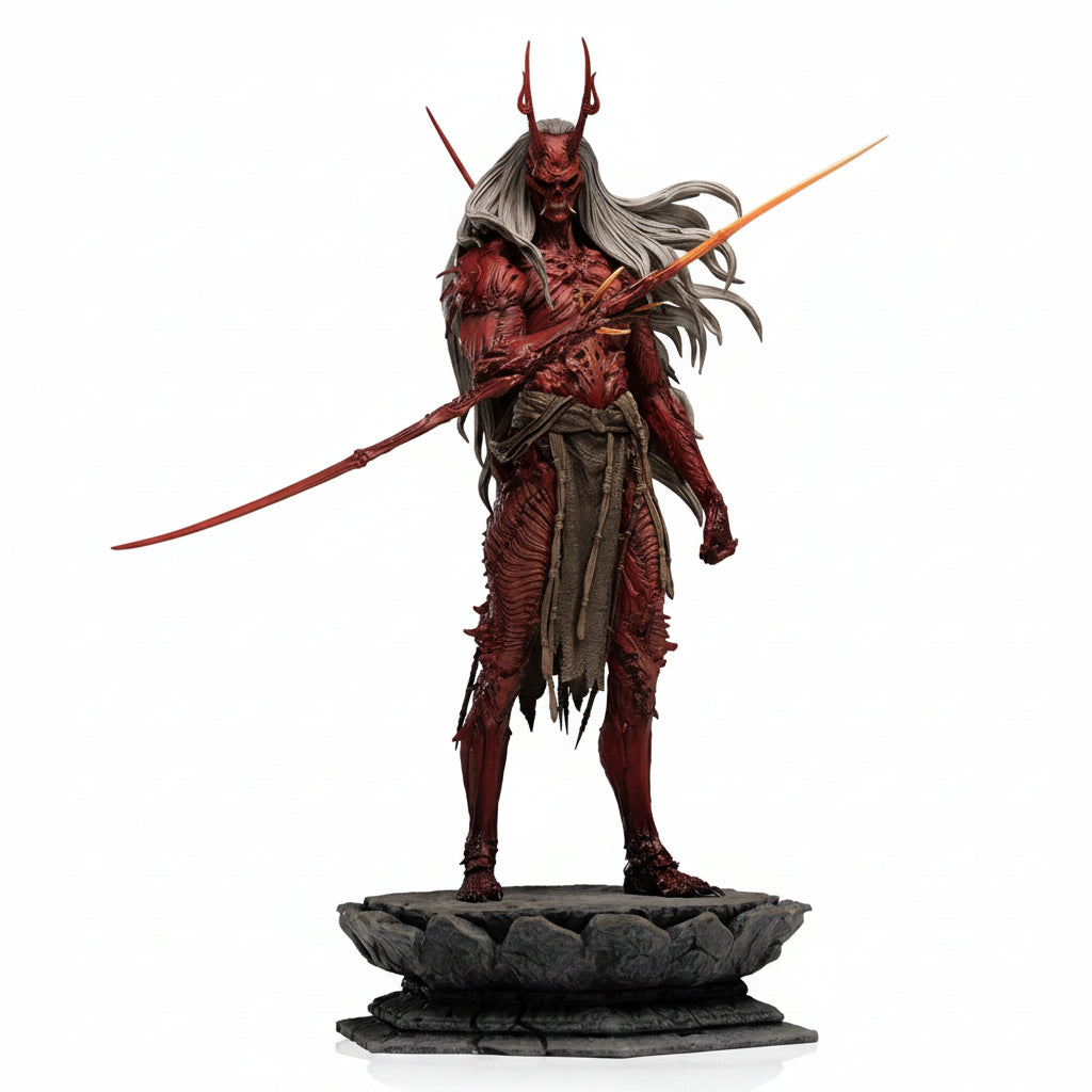 Black Myth: Wukong Yaksha King 1/12 scale collectible figure with blade on lotus base, white background