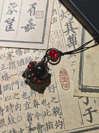 Original von 三更天猫猫长老, Silberobsidian-Zinnober-Anhänger für Handys, Yan Yun 16 Sounds Merchandise