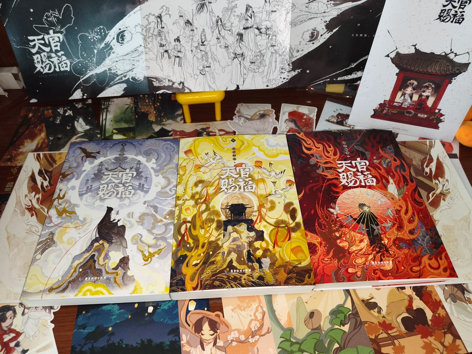 TGCF Chinese novel box set three volumes with foldout and cards