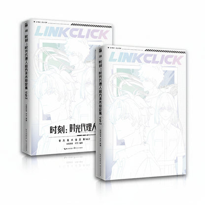 Link Click animation art books Vol. 1 and Vol. 2 white covers
