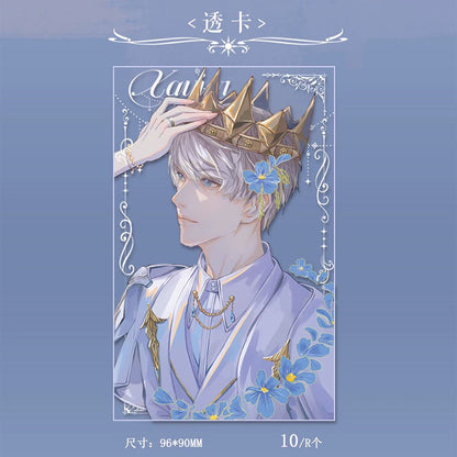 Love and Deepspace Xavier Astralon clear card design preview in blue and gold