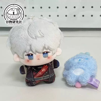 Love and Deepspace Xavier 10 cm nunu plush doll in black and red outfit with bunny charm