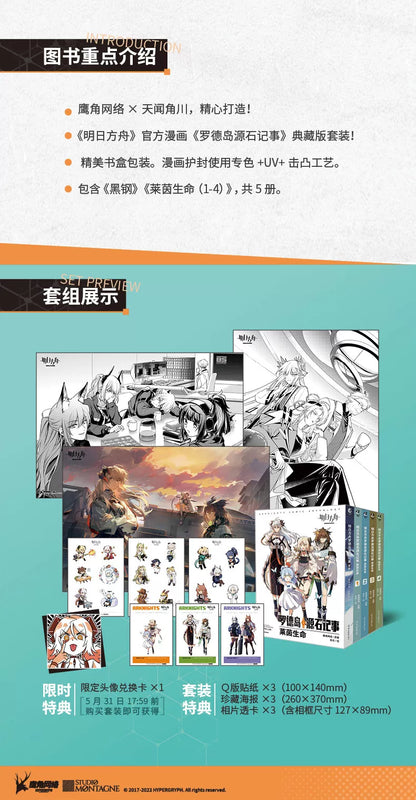 Arknights Originum Records manga box set highlights and inner page previews