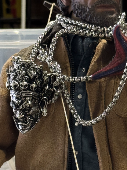 Black Myth: Wukong Nuo Mask & White Face Ring Necklace Set