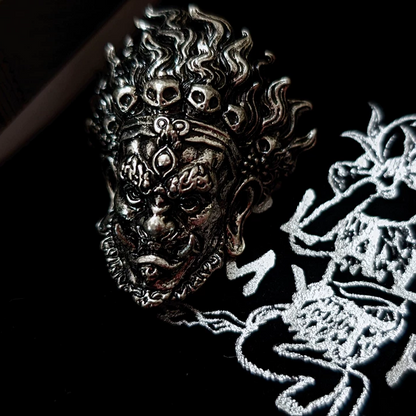 Black Myth: Wukong Nuo Mask & White Face Ring Necklace Set